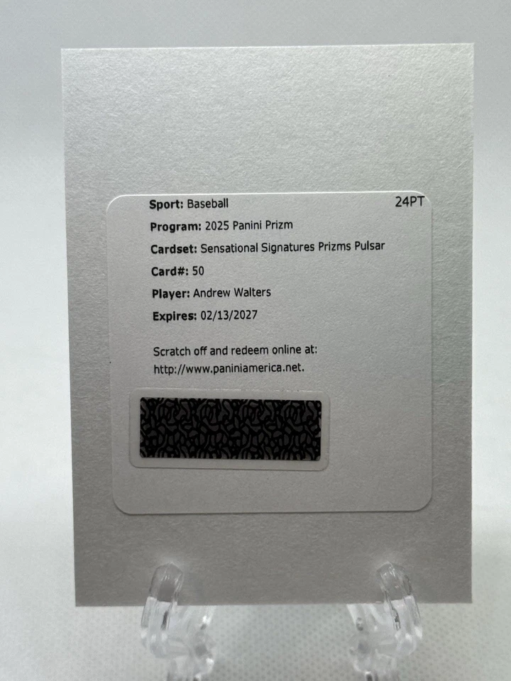 2025 Panini Prizm Andrew Walters Sensational Signatures Prizms Pulsar - Image 1 of 1