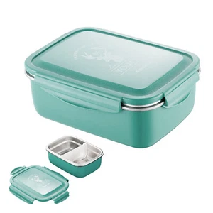 Stainless Steel Crisper Box Rectangular with Lid Sealed Lunch Box Fresh-Keeping - Picture 1 of 21