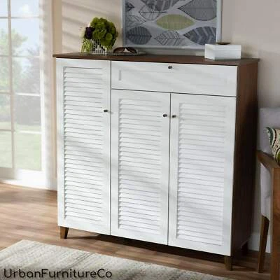 Modern and Contemporary 11-shelf Shoe Cabinet with Drawer Entryway Organizer New - Image 1 of 4