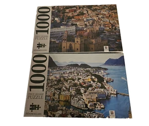 Rompecabezas Hinkler Mindbogglers 1000 piezas Alesund Noruega y Guanajuato México - Imagen 1 de 5
