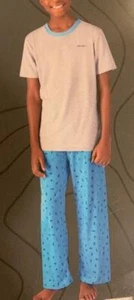 Eddie Bauer Boys Blue/White Happy Camper 4 Piece Pajama Set - Picture 1 of 5