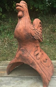 Hen Chicken Cockerel roof finial decorative half round ridge tile stone ornament - Picture 1 of 5