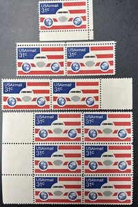 US STAMPS-31c Mint Block Of 6, 2 PR of 2, 1 Single AIRMAIL /Scott#C89. Total 11 - Picture 1 of 2