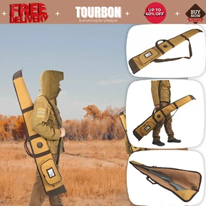 Tourbon Hunting Shotgun Case Soft Padded Cover Gun Carrying Bag Ammo Pouch Brown - Picture 1 of 24