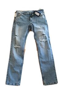 Only & Sons Jeans Mens Sz 32x32 Slim Fit Acid Wash Blue Distressed NWT