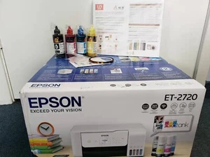 Neu Epson Drucker mit 4x100ml Sublimationstinte 110 Sublimationspapier 2720 weiß - Bild 1 von 3
