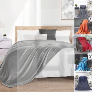 Large Faux Fur Warm Fleece Throw Over Soft Sofa Bed Flannel Blanket In All Size - Picture 1 of 27