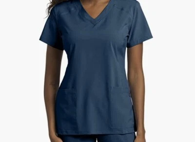 Blusa Médica Para Mujer White Cross FIT 785 Cuello en V, 2 Bolsillos Delanteros - Azul Marino XS  Foto 1 de 4