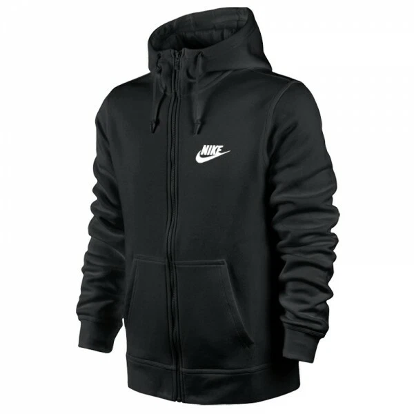 Nike Herren Sport Freizeit Sweatjacke NSW Club Sweat Hoodie Schwarz BV2645 Neu