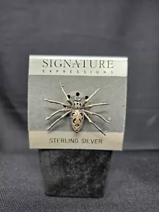 Vintage Jezlaine Rare Sterling Silver Spider Brooch/Pin Sterling Marked - Picture 1 of 3