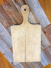 Primitive Hardwood Farmhouse Cutting Board w/ Amazing Patina & Lollipop Handle