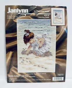 VTG Janlynn Counted Cross Stitch Kit COLLECTING SHELLS 12”x16” #29-19 - NEW - Picture 1 of 7