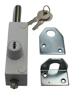Door Locking Security Bolt White Patio Garage Door Lock Multi Purpose - Picture 1 of 3