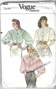 Vogue Sewing Pattern 8532 Vintage Blouse, with Variations, Size 10, Uncut - Picture 1 of 2
