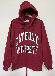 CATHOLIC UNIVERSITY Sudadera con Capucha Mediana Grande De Colección Russell Athletic Deletrear RARA - Imagen 1 de 19