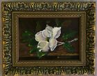 Signed 10" X 8" Oil Painting A White Flower Phyllis Maulfair On Canvas