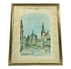 Estampado enmarcado vintage Jaume Roca Delpech Amagertorv Strøget Copenhague - Imagen 1 de 22