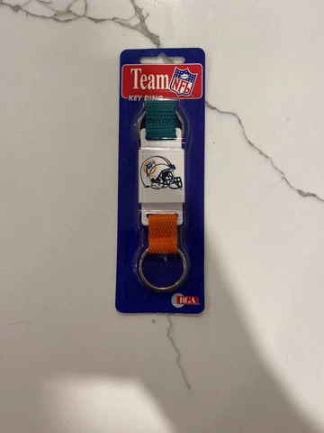 MIAMI DOLPHINS KEY RING Throwback Logo Dolphins Fan Gift Cover