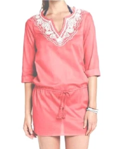 Lands End Swim Cover Up Tunic Beach lightweight Coral 100% Cotton Size XL - Picture 1 of 6