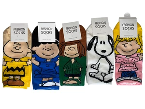 new ladies 5prs Snoopy Peanuts themed trainer socks.UK 4-6.5 - Picture 1 of 2