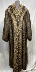long hair beaver coat w/ fin raccon tux (34121) - Picture 1 of 3