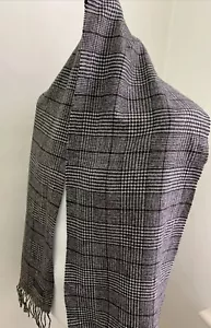 BUFANDA BURBERRY LONDON AUTÉNTICA MEZCLA NEGRA TWEED HOMBRE 100% LANA DE CORDERO PARA INVIERNO - Imagen 1 de 12