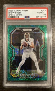 Panini Prizm Drew Brees Saints 2020 mira verde 5/75 PSA 10 gemas como nueva poco pop 🙂 - Imagen 1 de 3