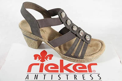 Sandália Feminina Rieker Cinza, Palmilha Macia, NOVA!! - Imagem 1 de 4