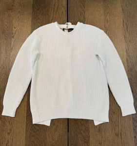 Alexander Wang schwerer Strickpullover mit offenem Rücken Damen Gr. M Elfenbein Gold Ringe " - Bild 1 von 10
