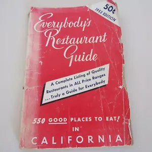Vintage Buch Everybody's Restaurant Guide Kalifornien 1953 alphabetische Städte Liste - Bild 1 von 11