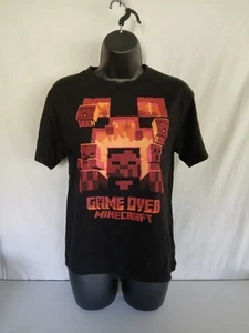 Mojang Minecraft black & orange Game Over Unisex Kids Short Sleeve Shirt Medium - Picture 1 of 3