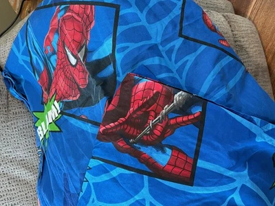 2 Marvel Spiderman Twin Flat Sheets Youth 66x96 2009 Comic Book Bedding BLAM - Image 1 of 4