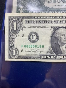 👀 🔥 VINTAGE 1988 A Near SOLID 8’s $1 DOLLAR BILL ( ATLANTA F ) near BINARY 🔥 - Picture 1 of 7