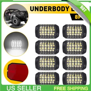 8x White LED Rock Light For Off-Road Underglow Foot Wheel Well Light Truck ATV - Picture 1 of 15