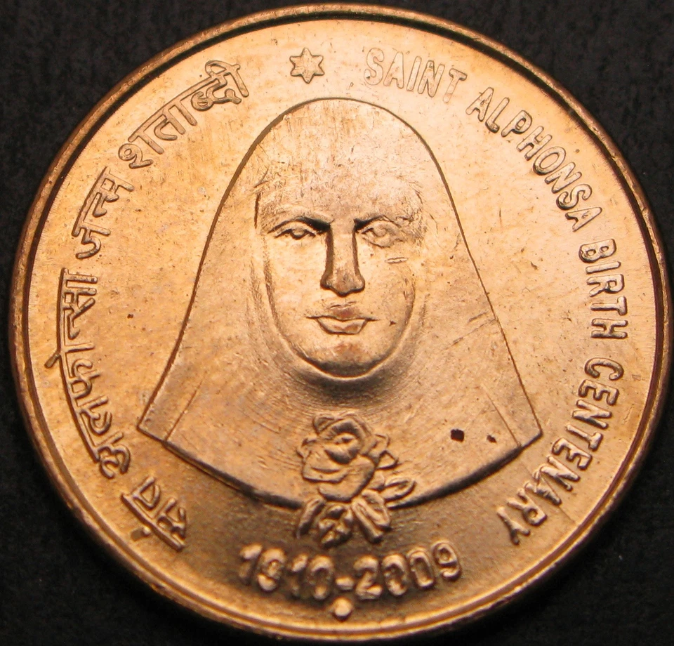 INDIA 5 Rupees 2009 - Saint Alphonsa - aUNC - 1764 ¤ - Image 1 of 2