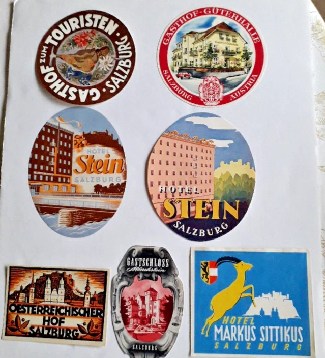 Лот 7 Зальцбург (АВСТРИЯ) отель багаж этикетка. - Изображение 1 из 1