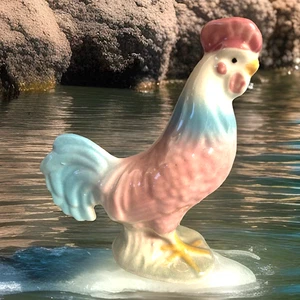 Vintage Rooster Chicken Ceramic Figurine beautiful 5.5" Tall Farmhouse - Picture 1 of 6