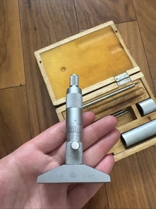 Vintage DEPTH MICROMETER Range 0 - 4" Toolmaking Milling Measuring Gage 0.001" - Picture 1 of 2