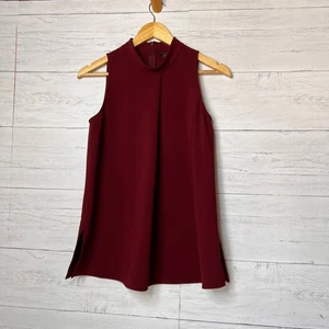 Theory Tank Womens Size P/TP Burgundy Wine Talniza Admiral Crepe Top Blouse - Picture 1 of 18