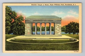 Providence RI-Rhode Island Roger Williams Park Music Temple  Vintage Postcard - Picture 1 of 2