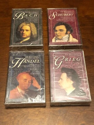 CLASSIC MUSIC COLLECTION: Bach, Handel, Schubert, Grieg (4 CASSETTE TAPES) NEW - Image 1 of 4