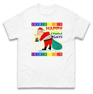 Camiseta Happy Holi Gays Santa Divertida Navidad, Camiseta Ofensiva Navidad - Imagen 1 de 6