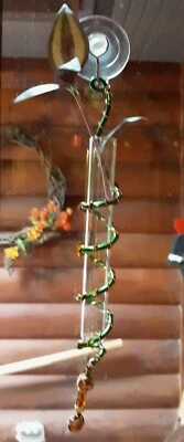 Jarrón hecho a mano de alambre y cuentas pequeño colgante brote propagación verde gran regalo Foto 1 de 4