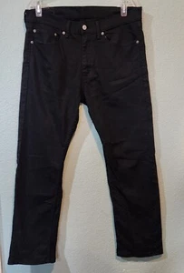 Jeans Levis 505 uomo 34x30 nero denim pantaloni scuri regular gamba dritta abbigliamento da lavoro - Foto 1 di 6