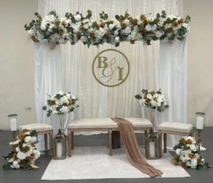 Personalised Monogram Wedding Wooden Script Hoop Circle Sign Wall Decor - Picture 1 of 3