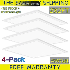 45W 2x2ft LED Panel Light Flat Ceiling Fixture Fluorescent Troffer Replacement - Picture 1 of 7