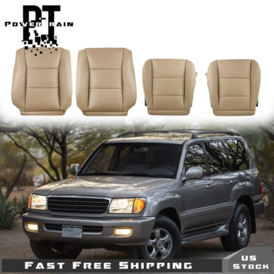 Cubierta de asiento delantera izquierda derecha de cuero tostado para Toyota Land Cruiser 1998 1999-2007 Foto 1 de 4