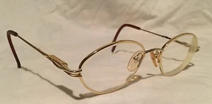 Silver Dollar Melina Eyeglasses Color #1 Gold Teardrop Shaped Frame 49/18/135 - Picture 1 of 9