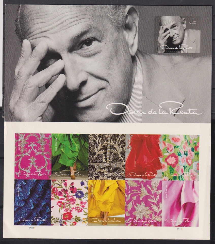 Mint stamps in miniature sheet Fashion Moda Oscar de la Renta 2017 US USA  avdpz - Image 1 of 1