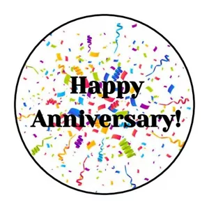 30 adesivi Happy Anniversary, etichette, etichette, sigilli per buste - Foto 1 di 1